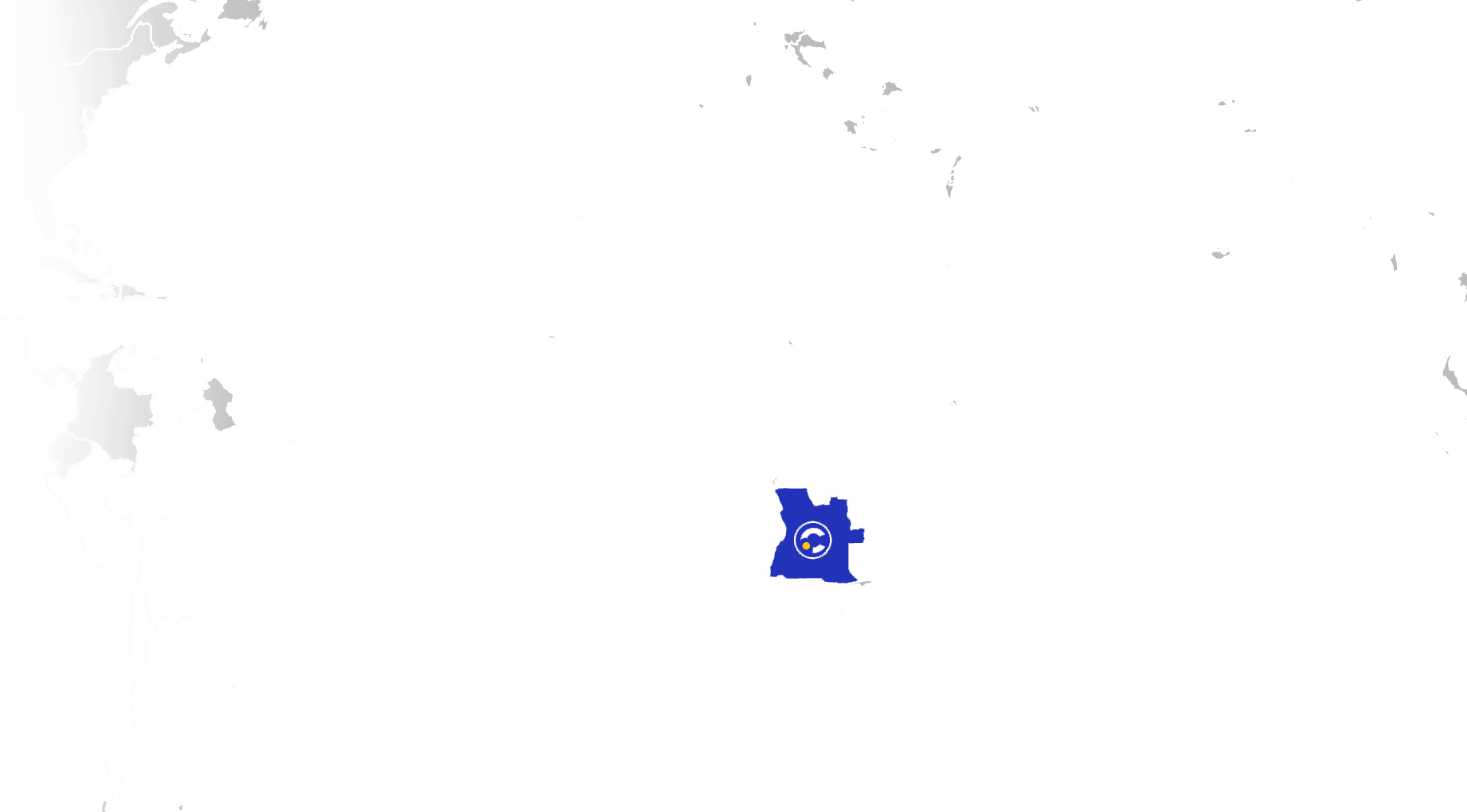 Mapa mundi com Angola em destaque — Conviktus