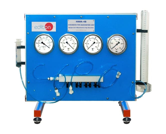 4 Bourdon type Manometers Unit