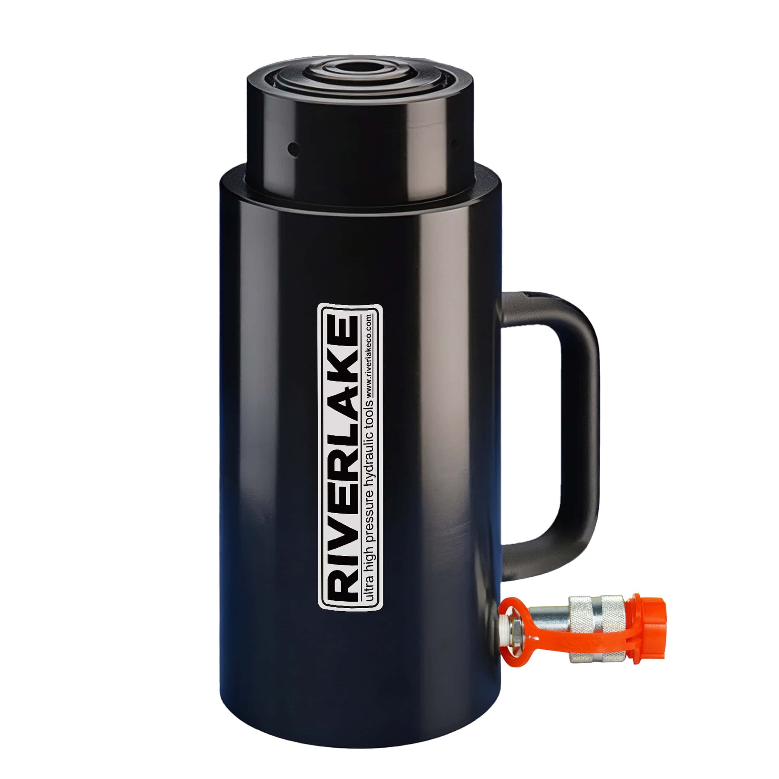 RACL1004, 100 Ton Capacity,100mm Stroke, Single Acting, Aluminum Lock Nut Hydraulic Cylinder